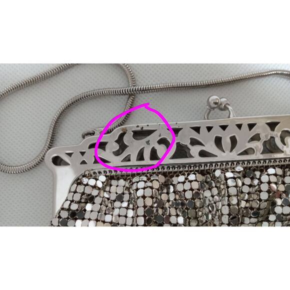 Vintage Whiting Davis Silver Metal Mesh Purse Evening Handbag - Picture 7 of 16